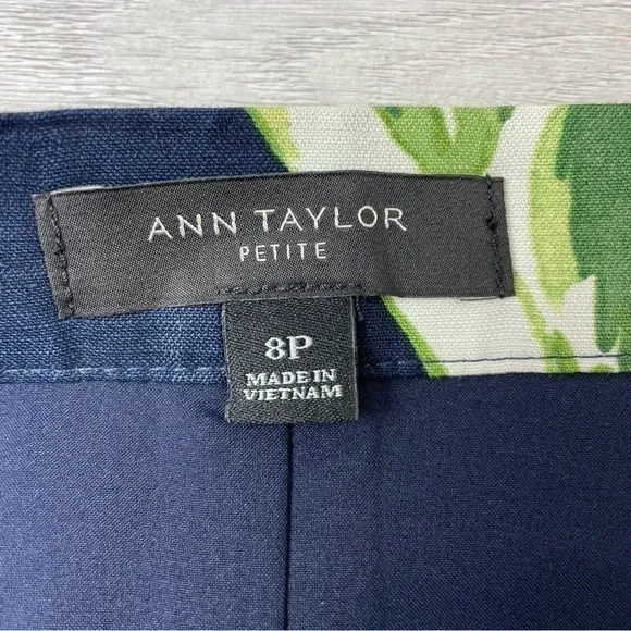 Ann Taylor Petite Tropical Print Cotton Blend Midi Skirt Size 8P - Picture 4 of 5